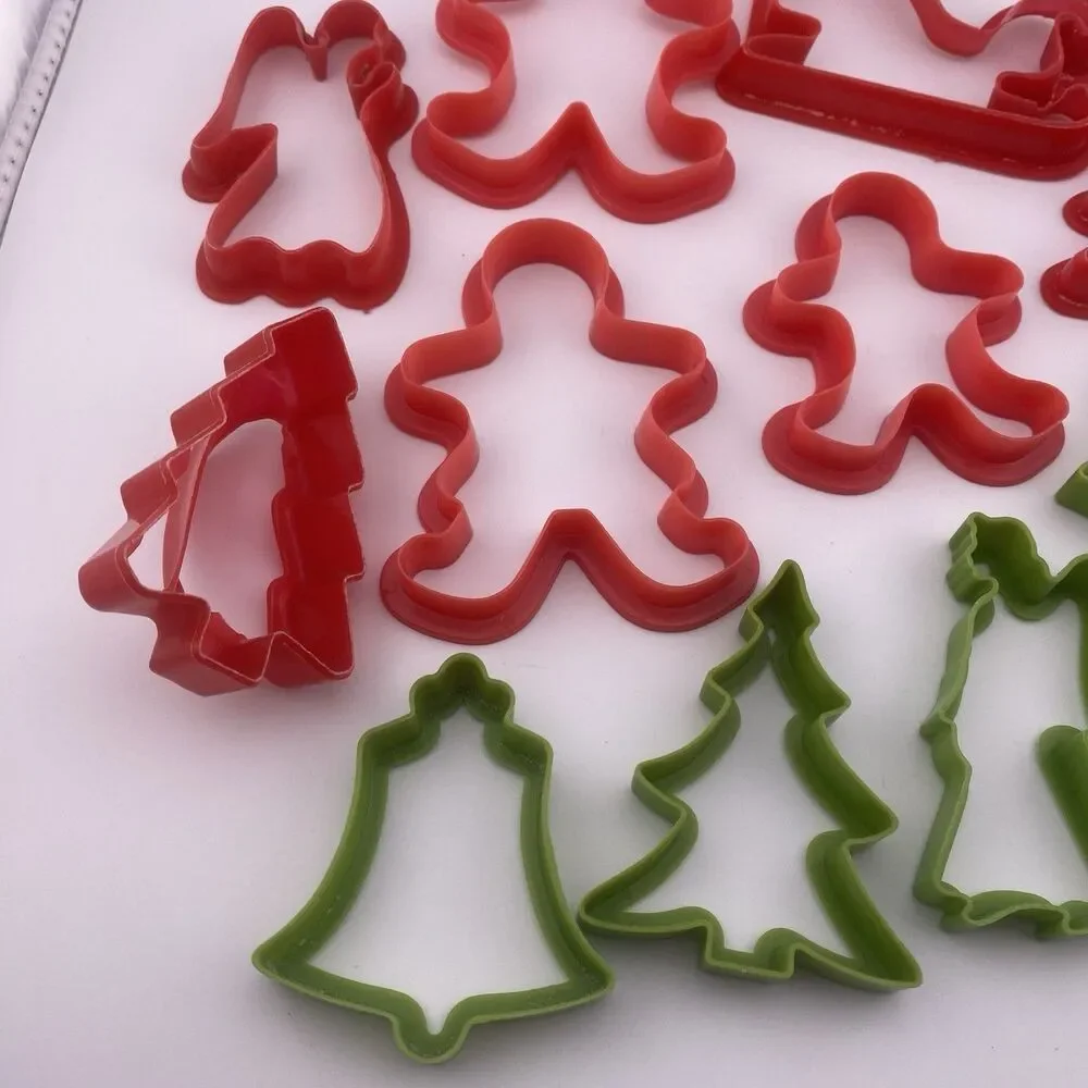 Lot of 12 Christmas Holiday Plastic Cookie Cutters